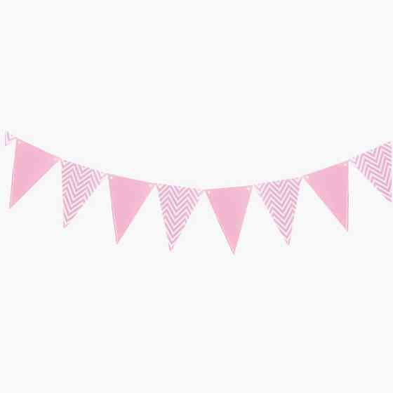 Гирлянда треугольники на праздник 4 м 18 на 13 см розовый Киев