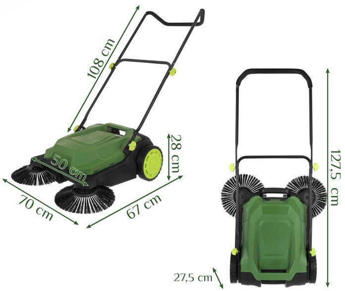 Ручна підмітальна машина для листя та сміття з 3 щітками та баком на 24 л Nexo Gardlov (27465) Нововолинськ - фото 8