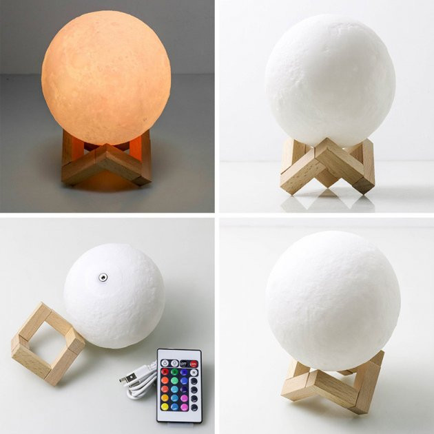 Ночник Луна на пульте МАЛЕНЬКАЯ настольный cветильник 3Dсенсорное управление 10 см Київ - фото 2