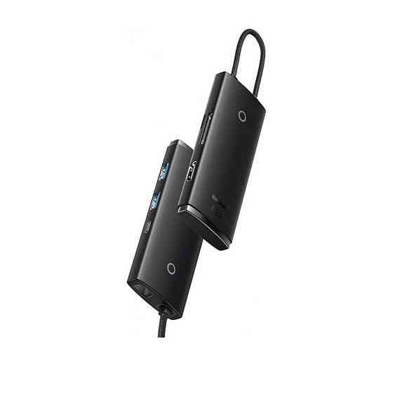 Док станція хаб для ноутбуку комп'ютеру Baseus Lite Series 6-Port Type-C HUB Docking Station, колір чорний WKQX050001 Одеса
