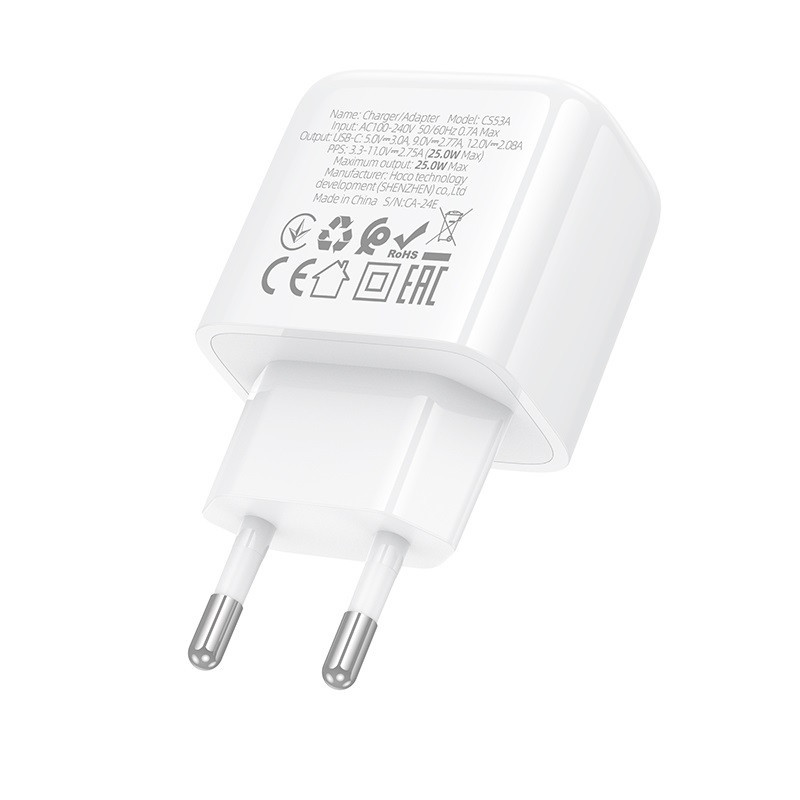 Мережевий зарядний пристрій HOCO CS53A Surplus single port PD25W charger White Одеса - фото 3