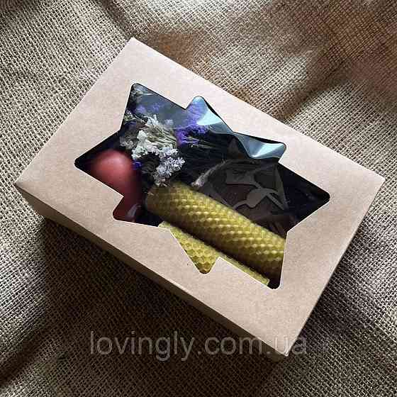 Подарок на Пасху: набор с декоративным кроликом, свечами и полотенцем для корзинки Ирпень