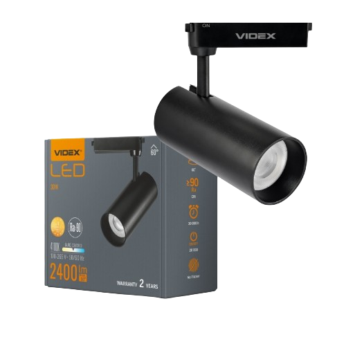 LED Світильник трековий 30W 4100К 220V чорний TR04W-304B Videx Житомир