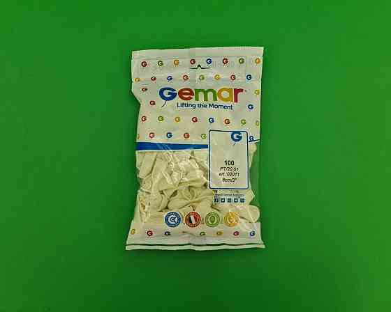 Повітряні кульки 3" (8 см) пастель білий латексні бомбочки 100 шт Gemar (1 пачка) Харків