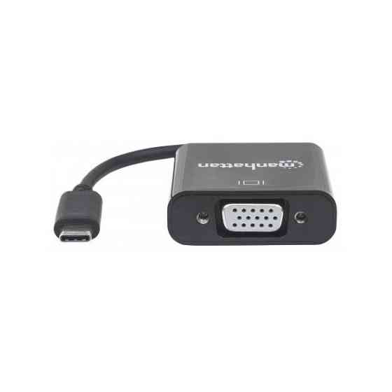 Перехідник USB3.1 Type-C --> VGA (F), чорний, Manhattan (151771) Київ