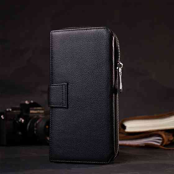 Гаманець-клатч унісекс із натуральної шкіри ST Leather 19432 Чорний Київ