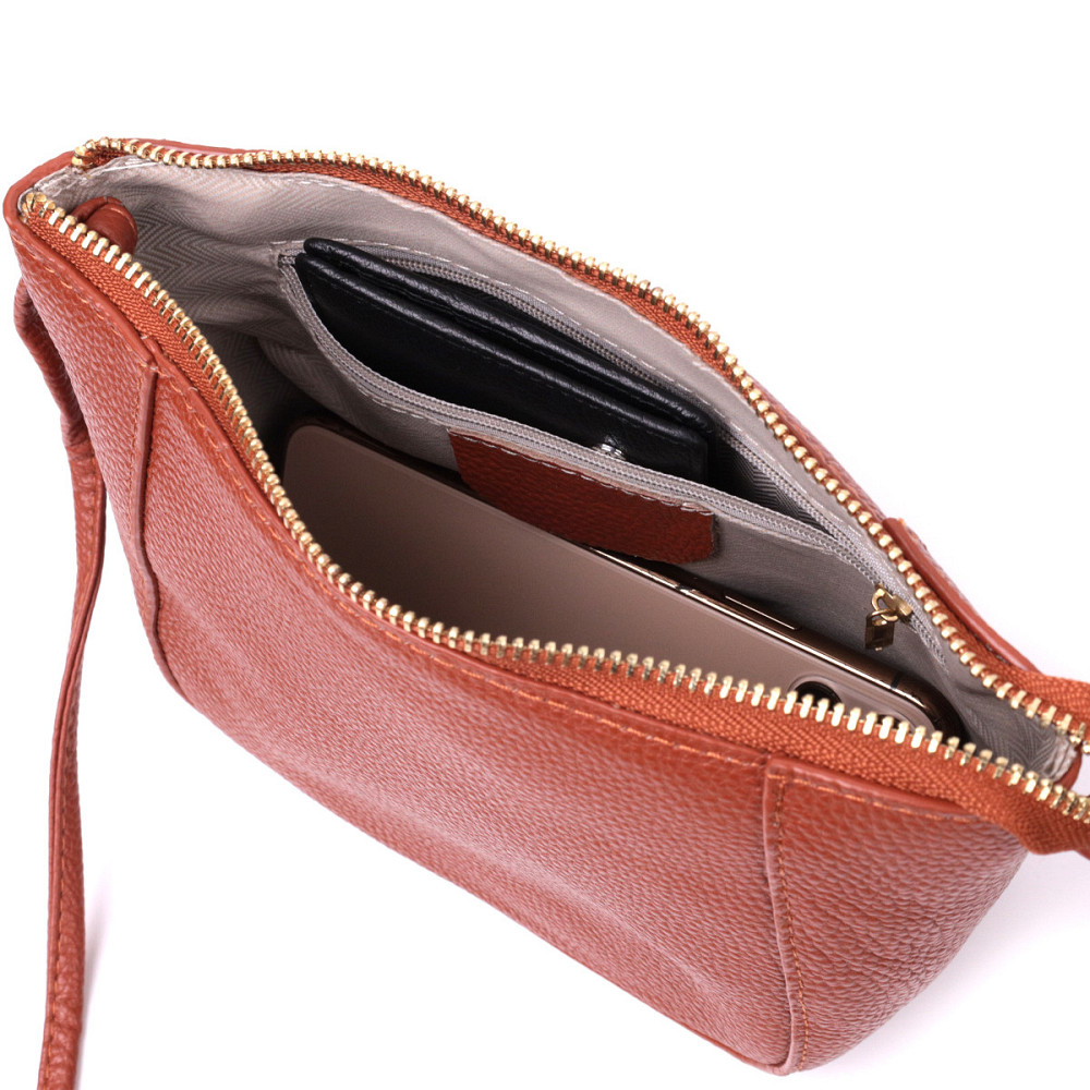 Небольшая женская сумка через плечо из натуральной кожи Vintage 22300 Коричневая Киев - изображение 7