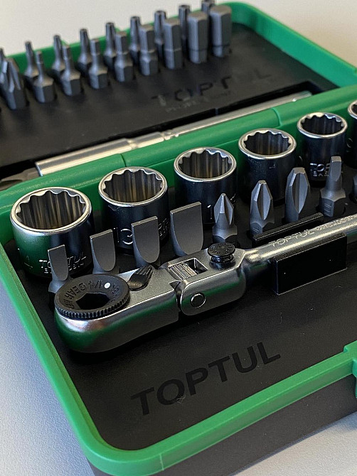 Набір біт і головок з тріскачкою TOPTUL 1/4" 41ед. (12-гр.) GADW4502 Чернігів - фото 7