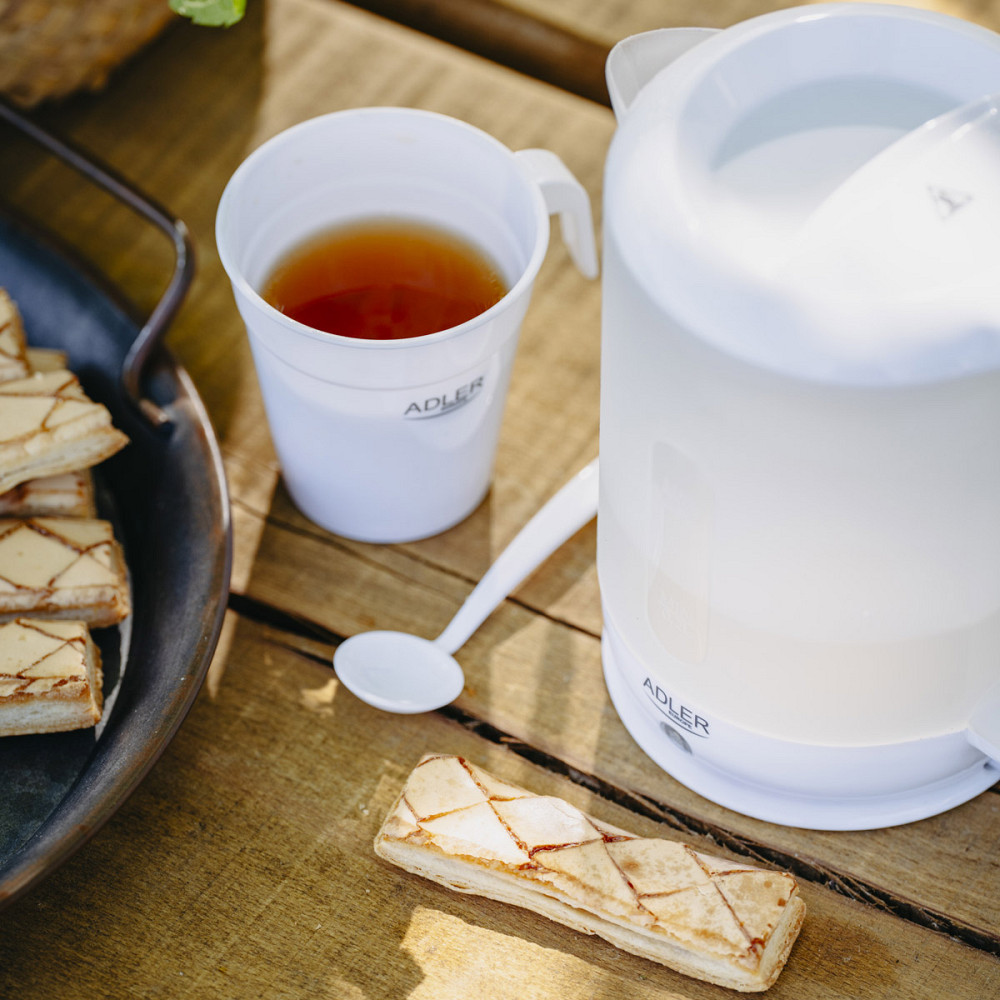 Електрочайник Adler AD 1381 дорожній 900Вт/ 0.5л/ 2 чашки/ ложка/ білий Вінниця - фото 5