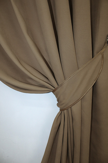 Шторка с ламбрекеном VR-Textil № 039к Темно-бежевый 160х270 см (52-0656) Киев - изображение 5