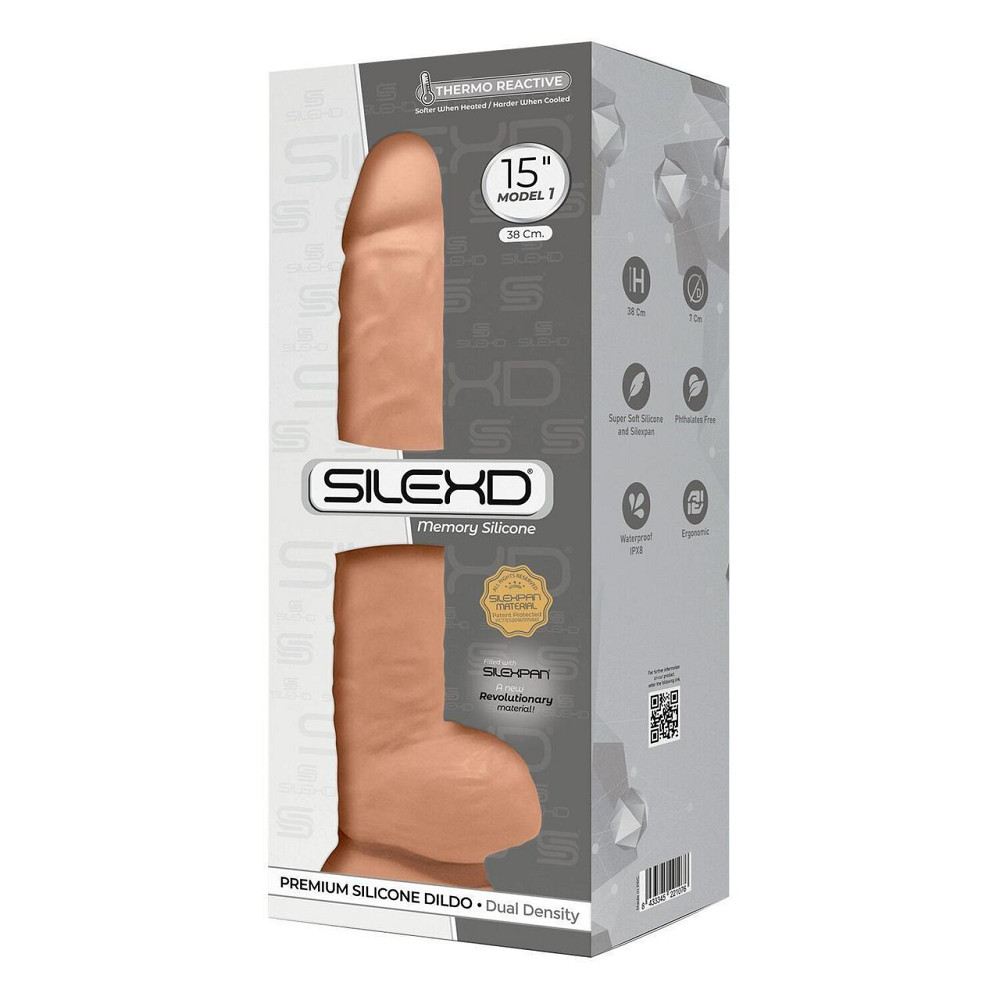 Фалоімітатор SilexD Kingston Flesh (MODEL 15in), двошаровий, силікон+Silexpan, діаметр 7 см Sex Aura Київ - фото 4