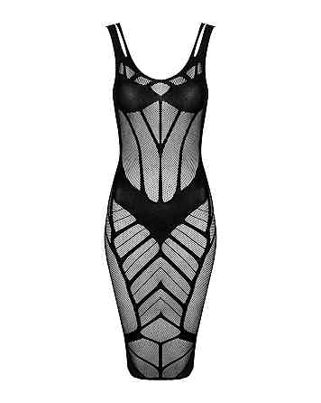 Полупрозрачное платье миди Obsessive D609 dress S/M/L, black Sex Aura Киев