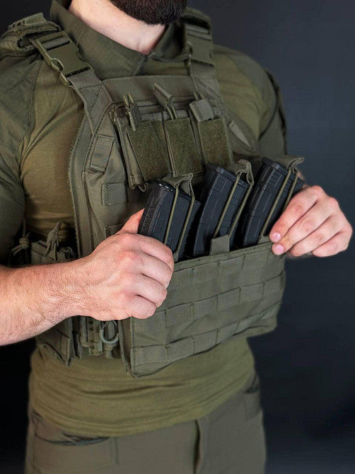 Тактична плитоноска Yakeda з 9 підсумками тактична плитоноска олива бронежилет на системмі моллі   WAR Львів - фото 8