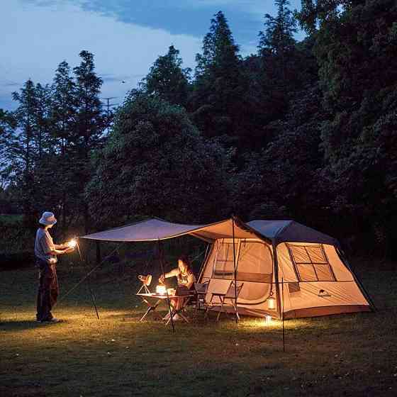 Намет з навісом Naturehike Village CNK2300ZP021, коричневий великий Київ