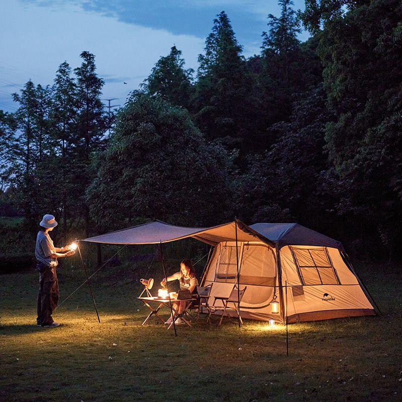 Палатка с навесом Naturehike Village CNK2300ZP022, коричневая большая Киев - изображение 4