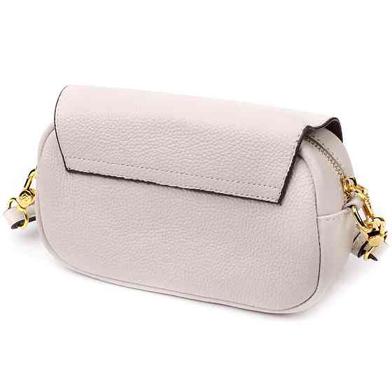 Красива сумка жіноча з клапаном з натуральної шкіри Біла (Vintage) Київ