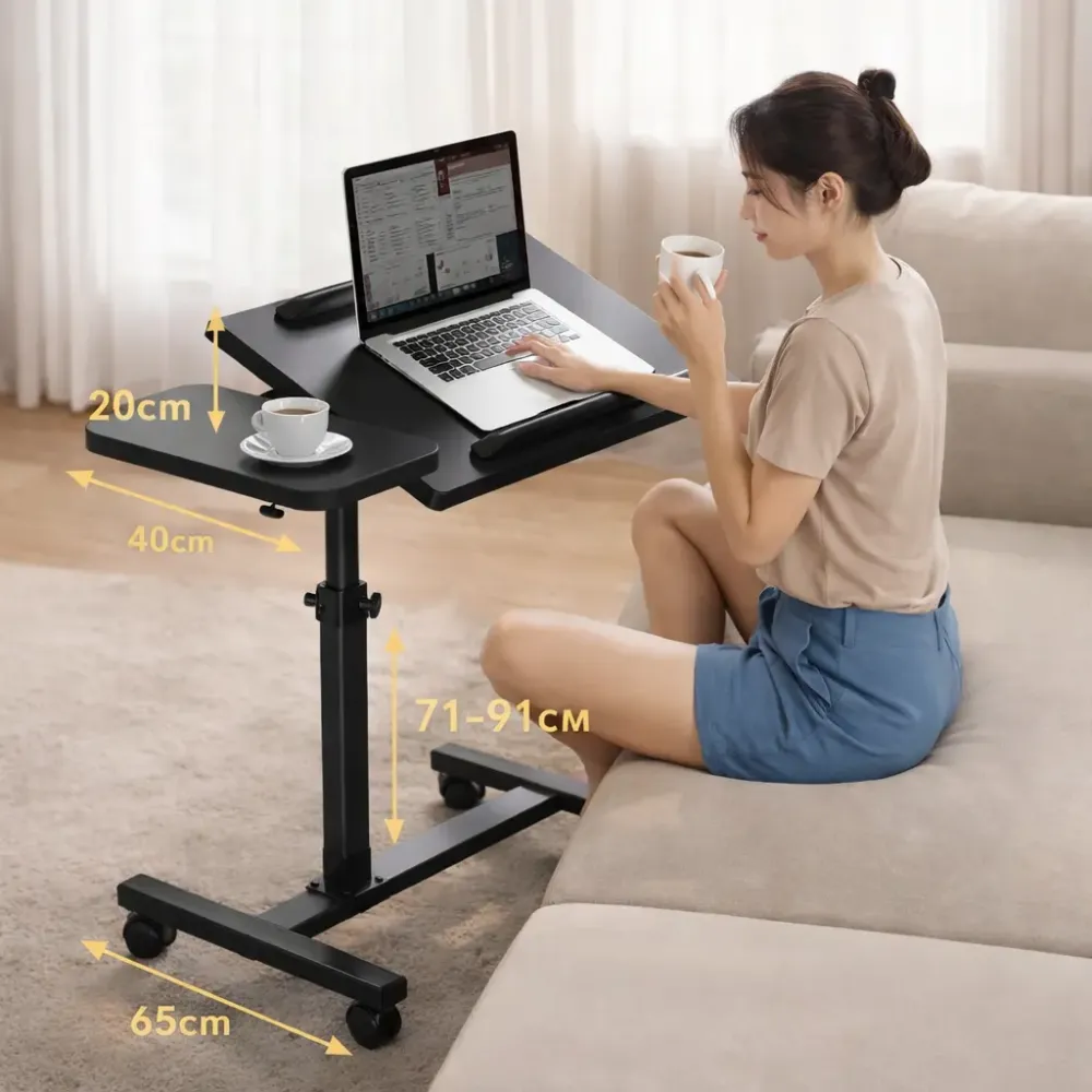 Стол для ноутбука на колесиках с регулировкой высоты 60*40*59-89см Коломия - фото 5