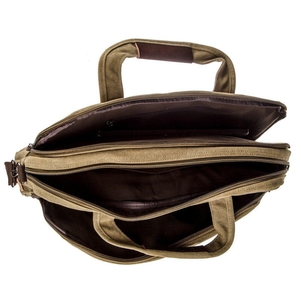 Сумка текстильная для ноутбука Vintage 20186 Хаки Киев - изображение 1