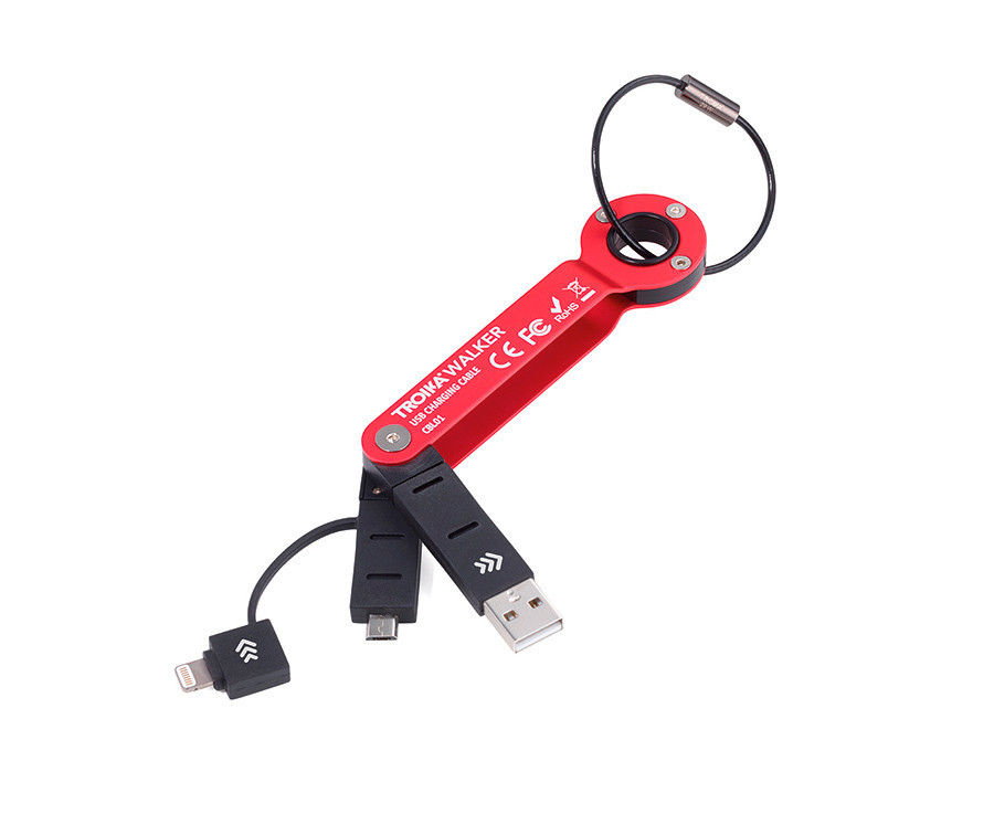 Брелок-адаптер Troika Walker USB MicroUSB метал Червоний Вінниця - фото 1