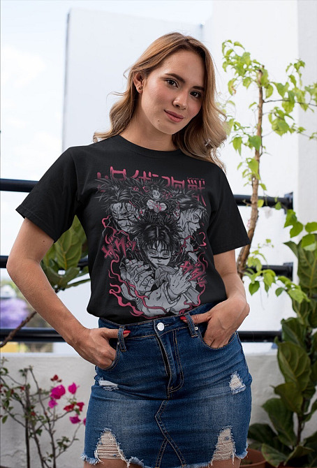 Футболка аниме Магическая битва оверсайз (S/M/L) Черний AnimeJ0441 Днепр - изображение 3