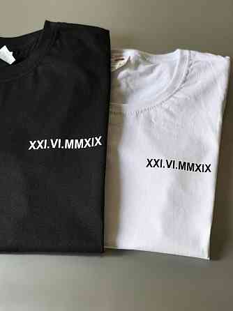 Парні футболки для закоханих хлопця та дівчини — з латинськими датами вашої річниці Чернівці