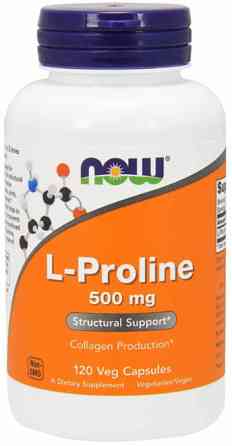 Пролін Now Foods L-Proline 500 мг 120 вегетаріанських капсул Київ
