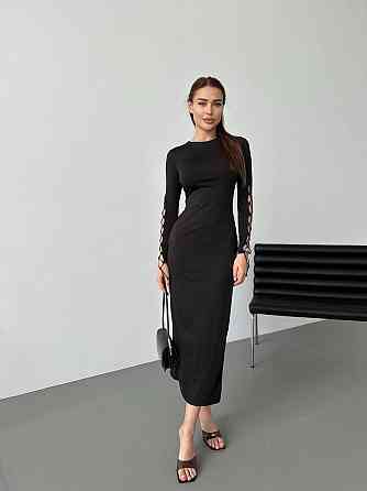 Жіноча романтична сукня міді з розрізом щільний мікродайвінг Одеса