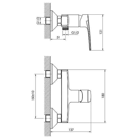 Набір для ванни IMPRESE KAMPA (015285+T-00260SQ) хром Київ