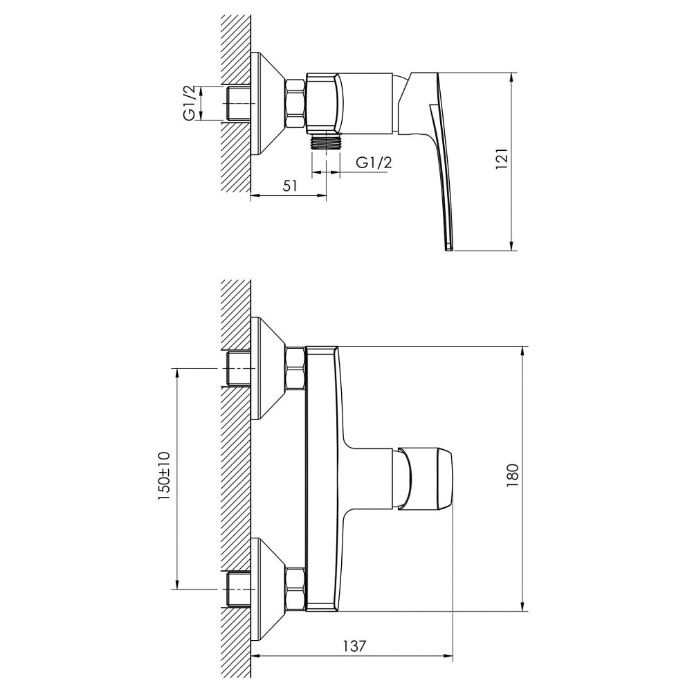 Набір для ванни IMPRESE KAMPA (015285+T-00260SQ) хром Київ - фото 4