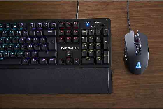 Ігрова клавіатура механічна дротова з RGB-підсвіткою для з PC, Mac, PS4, Xbox One, THE G-LAB чорна USB, геймерська ергономічна Київ