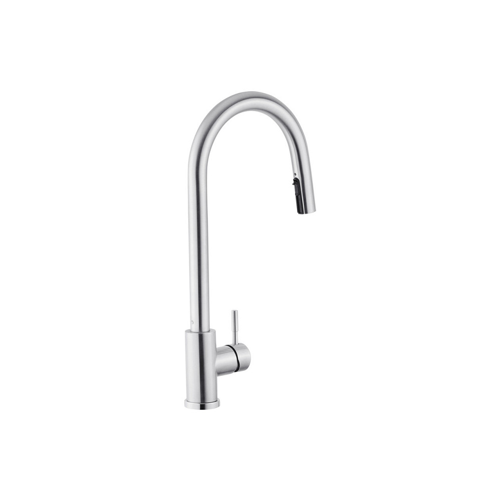 Смеситель для кухни с выдвижным изливом Kroner KRP Edelstahl Klassisch - ESG03915 сатин Киев - изображение 3