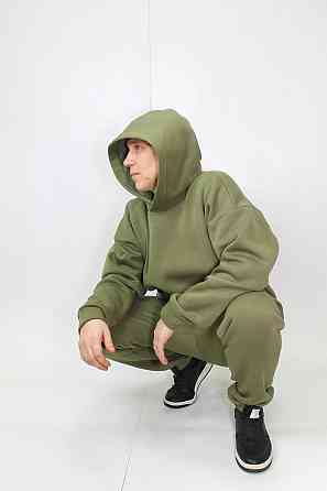 Мужской спортивный теплый костюм на флисе Хаки 54 Харьков