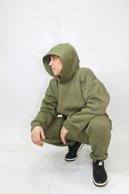 Мужской спортивный теплый костюм на флисе Хаки 54 Харьков - изображение 6