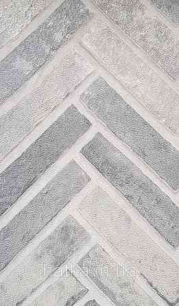 Шпалери вінілові на флізеліні AdaWall Roka 1.06х10 під паркет ялинкою структурні сірі срібло 23105-2 Київ