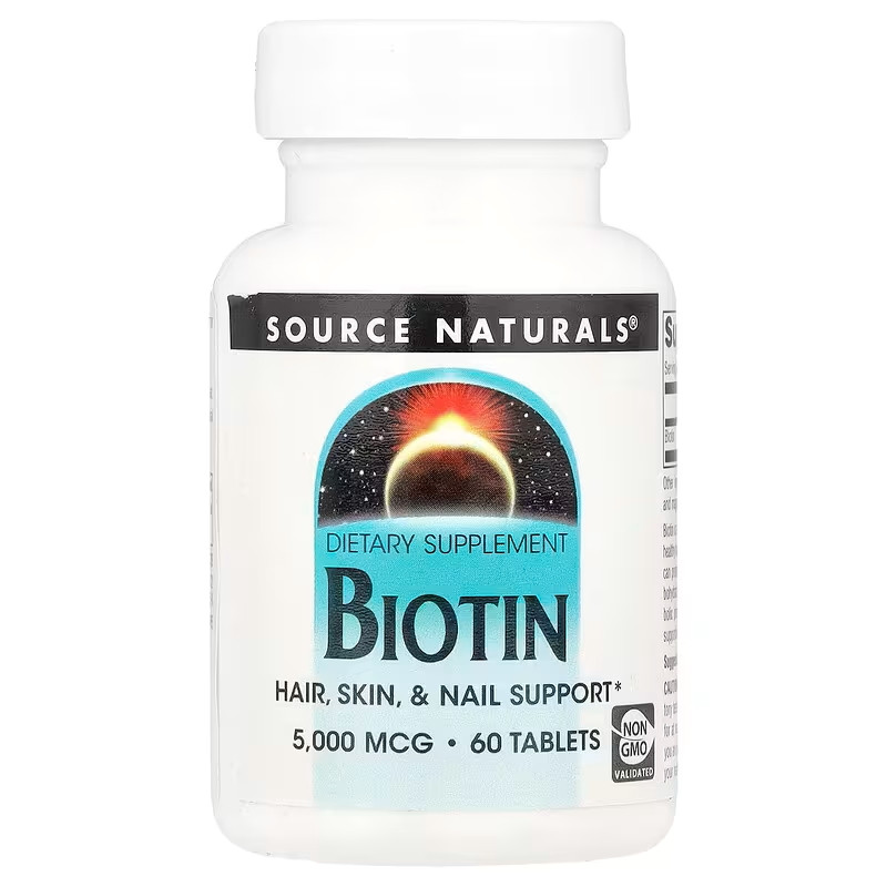 Біотин Source Naturals Biotin 5000 mcg 60 Tablets Луцьк - фото 1