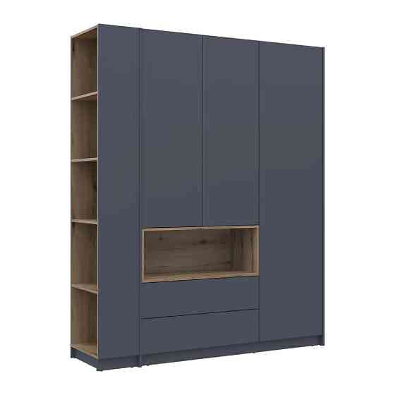 Шкаф для одежды с нишей и этажеркой Doros Дейл Графит/Дуб Эвок 3 ДСП 178х52х220 DRS-011725 (44900337) Львов