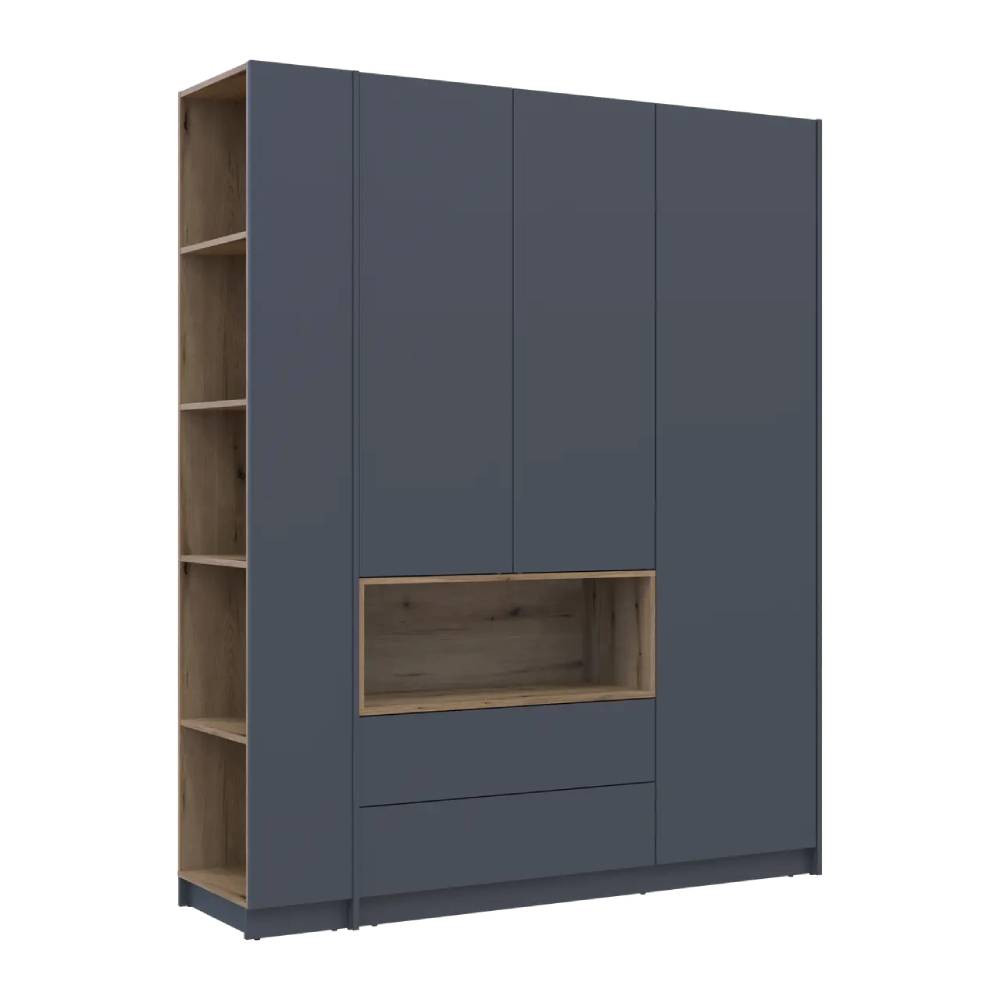 Шкаф для одежды с нишей и этажеркой Doros Дейл Графит/Дуб Эвок 3 ДСП 178х52х220 DRS-011725 (44900337) Львов - изображение 6