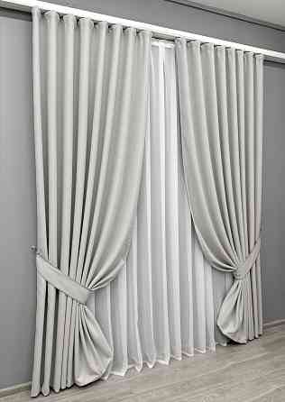 Комплект штор VR-Textil Блэкаут двусторонний Scandi № 1898ш Пепельный 150х270 см 2 шт (33-0930) Киев