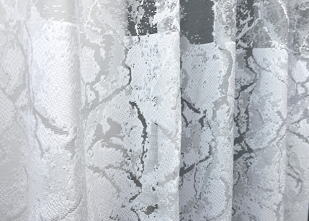 Короткий тюль, высотой 1,2м, жаккард мрамор цвет белый 2004т Киев - изображение 5