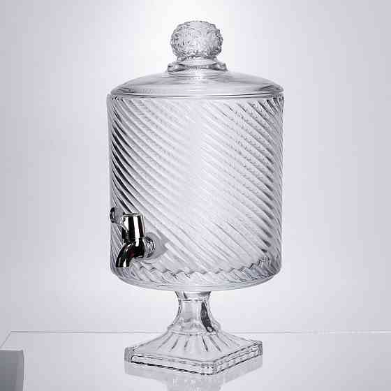 Лимонадниця з краном на підставці скляна 4,5 л прозора HP-19-3045-8 Київ