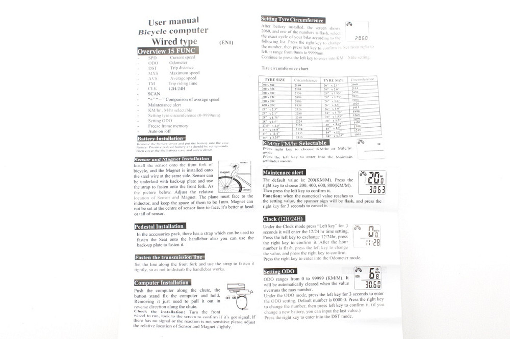 Велокомп'ютер 15-функцій, дротовий, сірий YS-468B (без батарейок) Київ - фото 3