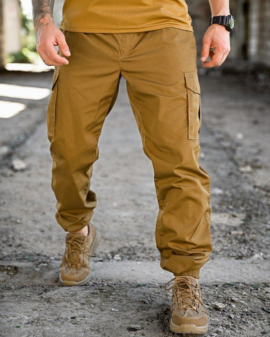 Мужские брюки джоггеры бандит койот лето резинка саржа легкие и прочные Одесса - изображение 8