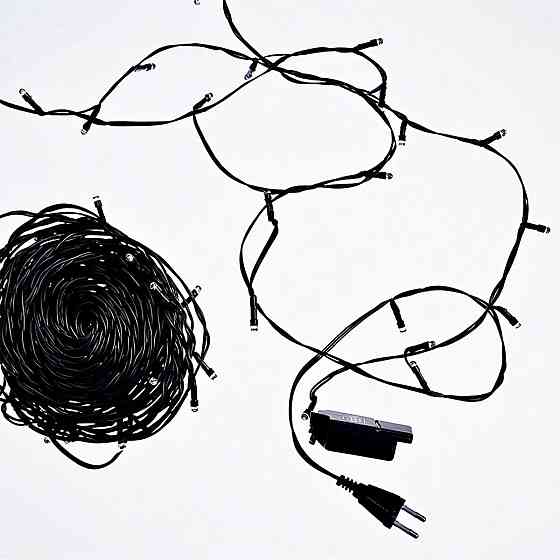 Гірлянда новорічна 18 м, 180 LED, біле світло, чорний провід Київ