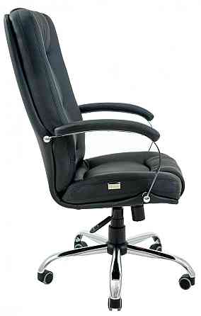 Офісне Крісло Керівника Richman Alberto Шкіра Комбо Lux Хром М3 MultiBlock Чорний Дніпро