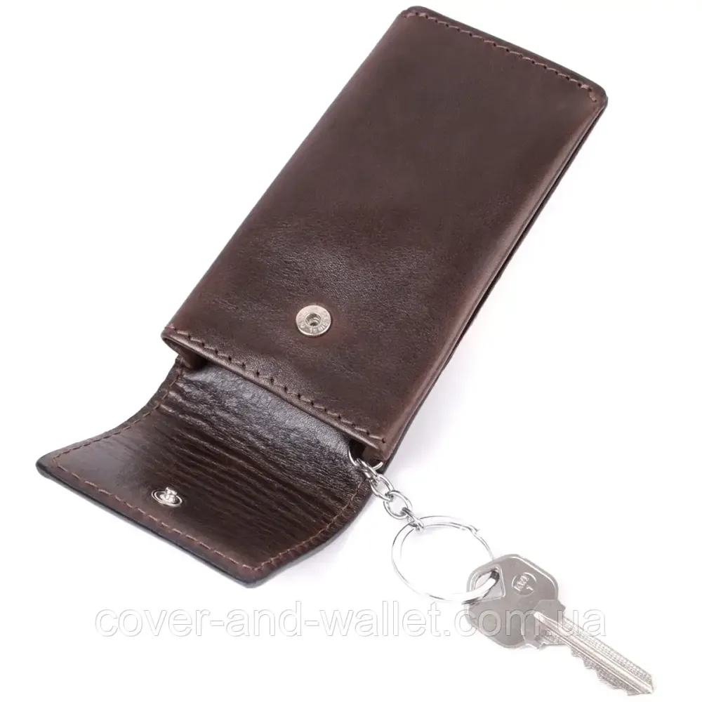 Стильная кожаная ключница коричневого цвета ручной роботы Grande Pelle Киев - изображение 7
