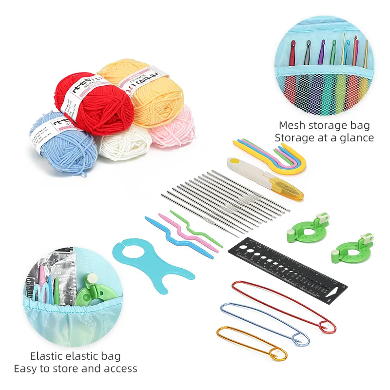 Набор для вязания крючком в косметичке, голубого цвета Каменец-Подольский - изображение 3