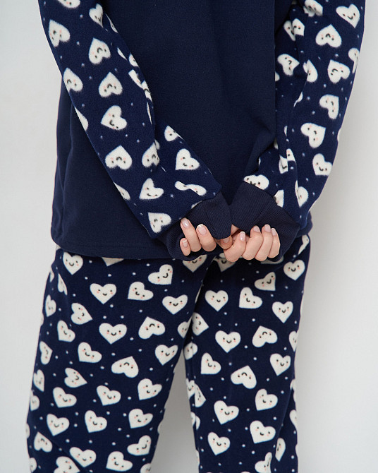 Жіночий теплий домашній костюм зі штанами Фліс - Сердечка Lady Secret 94115 L Київ - фото 4