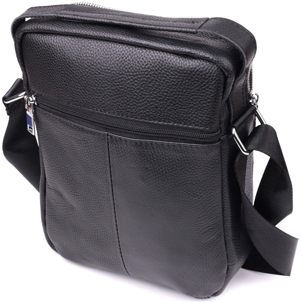 Практичная вертикальная сумка для мужчин из натуральной кожи Vintage sale_15114 Черный Киев - изображение 2