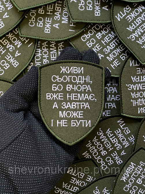 Шеврон Цитата (Форма щит. На липучке) Размер 9x7см Киев - изображение 6