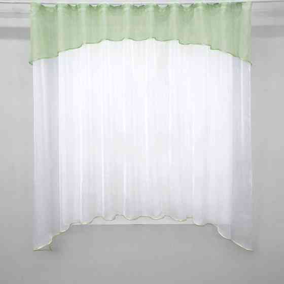 Кухонная гардина VR-Textil № 036к арка белый с салатовым 270х170 см (52-0514) Киев